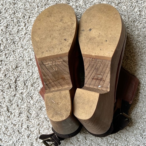 Free People Brown Leather & Suede Clogs, 38 🤎 - Picture 5 of 7